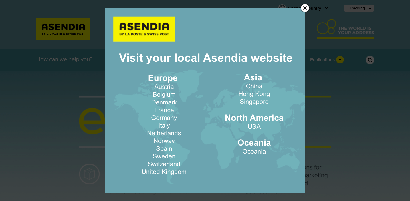 Local website popup
