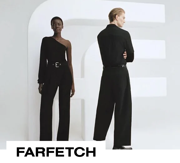 Farfetch logo and models